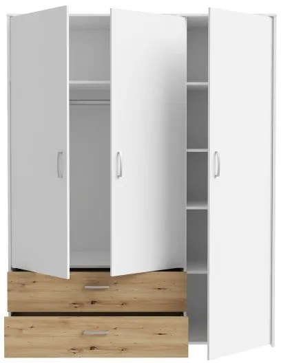 Šatníková skriňa URO 152x190 cm dub artisan/biela