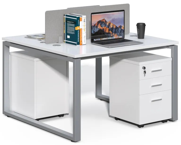 Kancelárska zostava 2 osoby Houseland Prime Max 01 120 cm biela