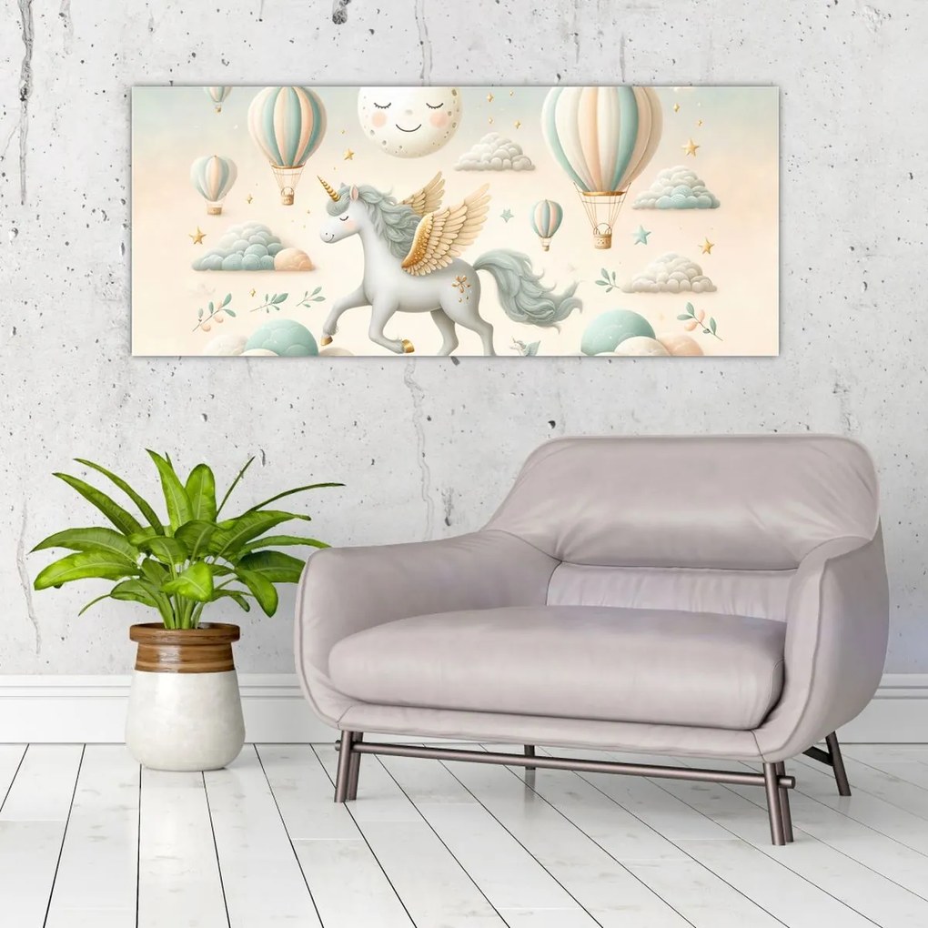 Obraz - Šťastný jednorožec (120x50 cm)
