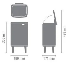 Biely oceľový odpadkový kôš 4 l Bo Hi – Brabantia