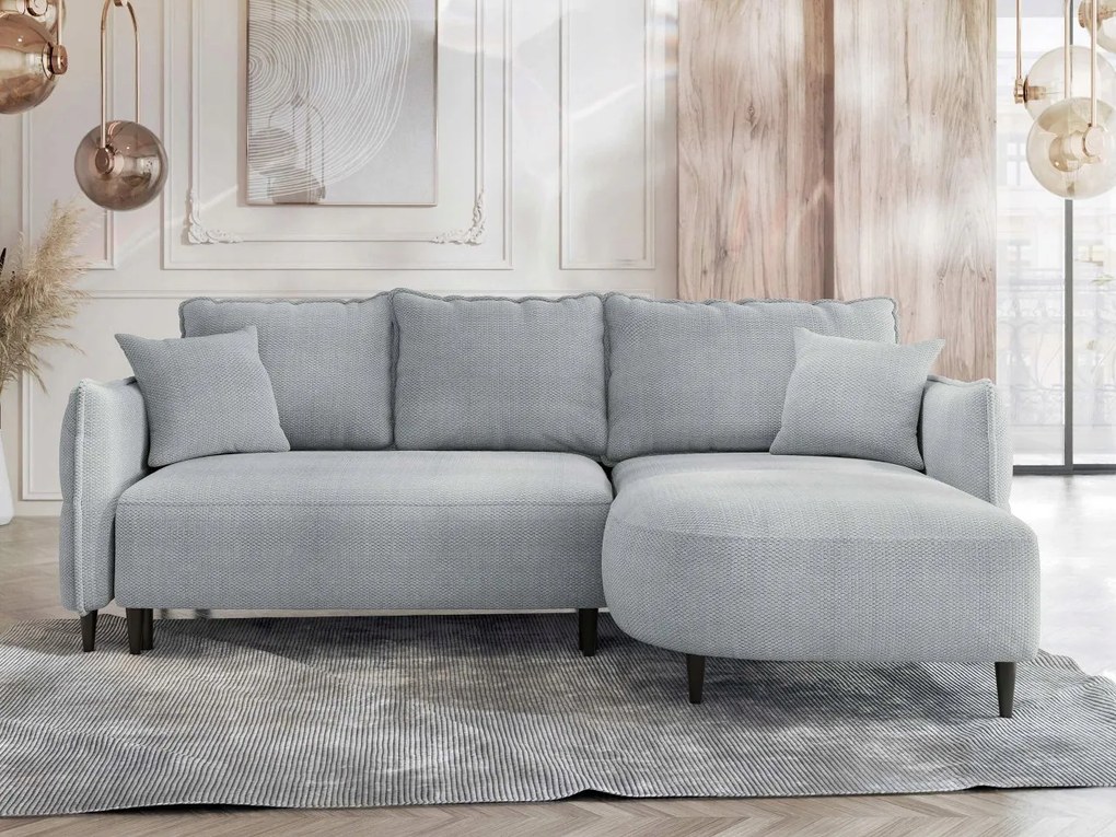 Rohová sedačka Evorde (sivá) (s úl. priestorom) (p)