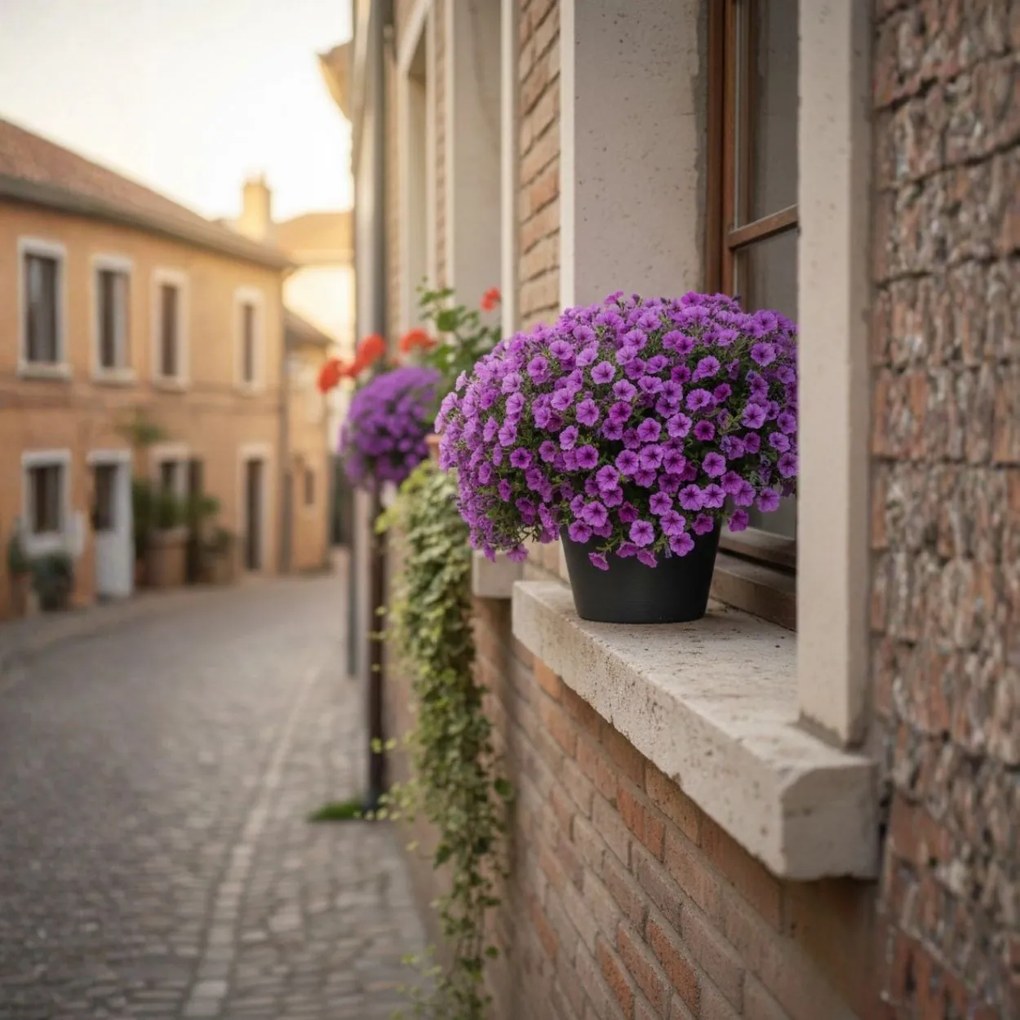 Plastový květináč Riflo 33,9x39 cm antracitový