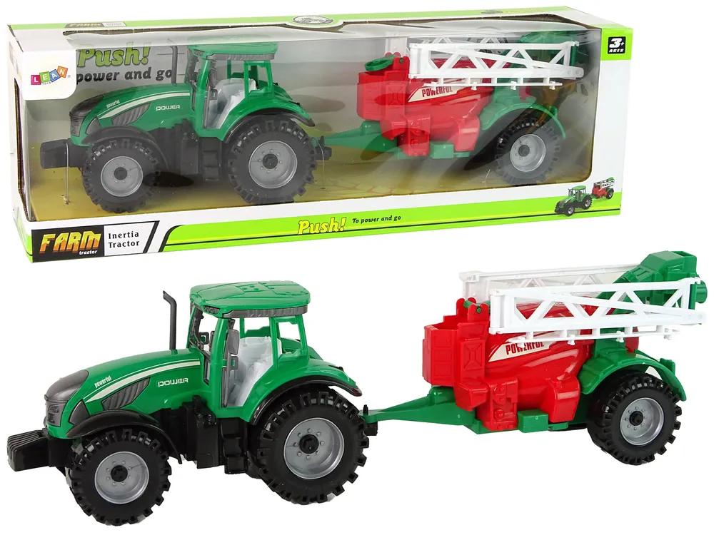 Lean Toys Zelený traktor s postrekovačom – trecí pohon