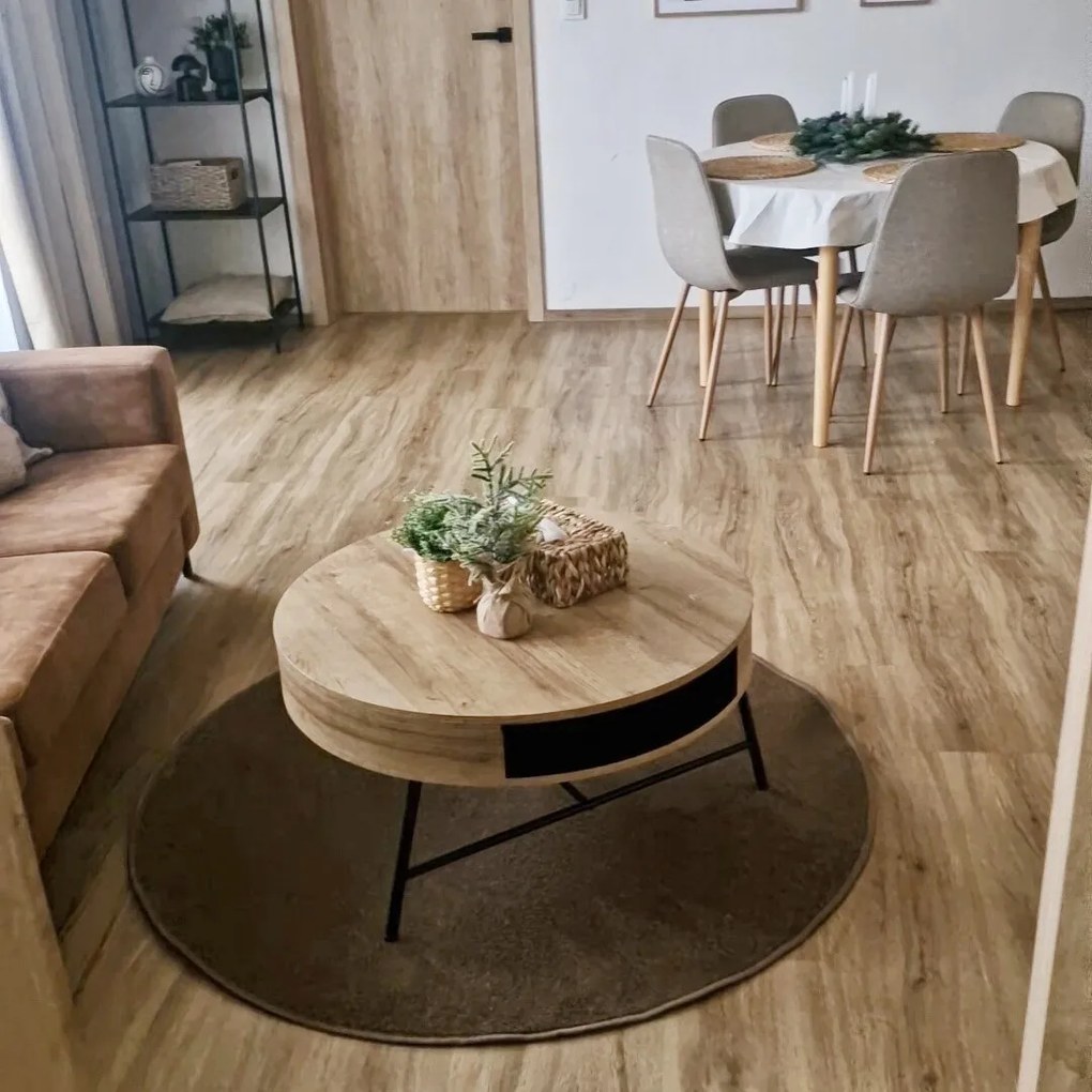 Hanse Home, Kusový koberec Fancy 103008 Braun - hnedý kruh, 200x200 (priemer) kruh, hnedá, obývacia izba