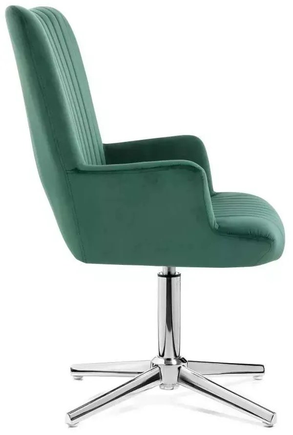 LuxuryForm DESIGN Kreslo AMADEO VELUR na striebornom kríži - zelené