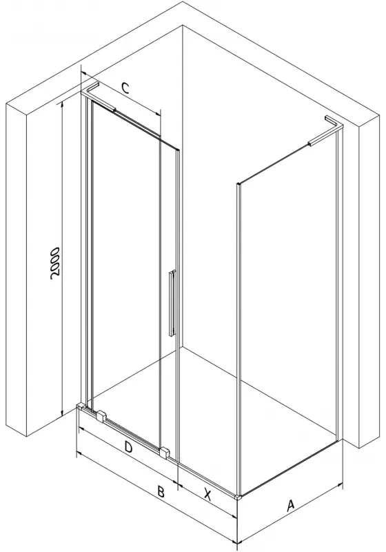 Mexen Velar L, sprchový kút s posuvnými dverami 90 x 110 cm, 8mm šedé sklo, zlatá lesklá, 871-090-110-43-50