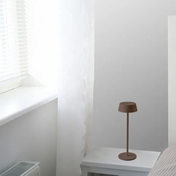 LED Vonkajšia stmievateľná dotyková dobíjacia stolná lampa LED/2W/5V IP54 hnedá