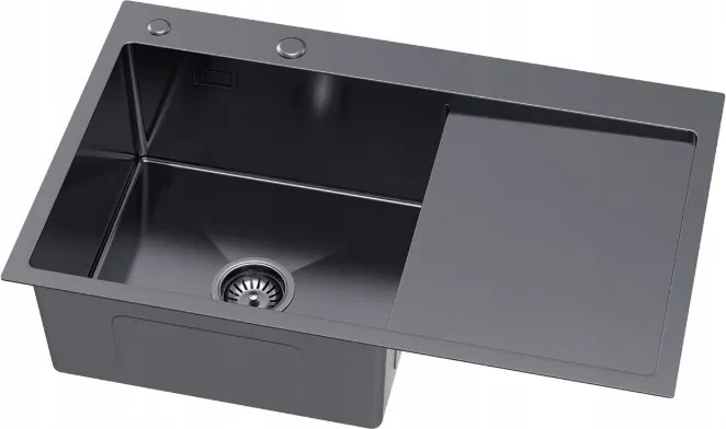 Erga HD, 1-komorový oceľový drez 780x490x210 mm, ľavý, grafitová, ERG-MLS-HD7849LB