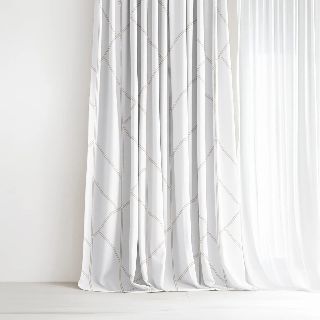 Goldea bavlnený záves - geometrické línie na bielom 200x150 cm