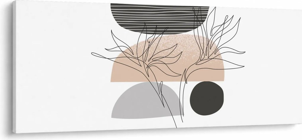 Obraz - Line art kvety N⁰2 (120x50 cm)