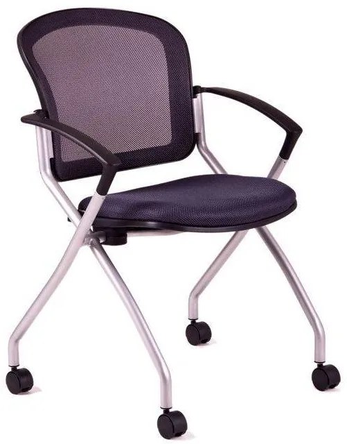 OFFICE PRO Konferenčná rokovacia stolička METIS antracit na kolieskách