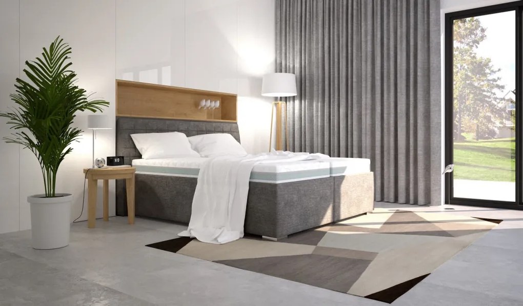 Posteľ Rita 180x200 cm, šedá látka