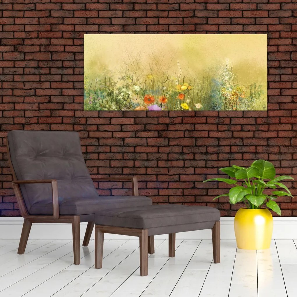 Obraz - Maľovaná lúka (120x50 cm)