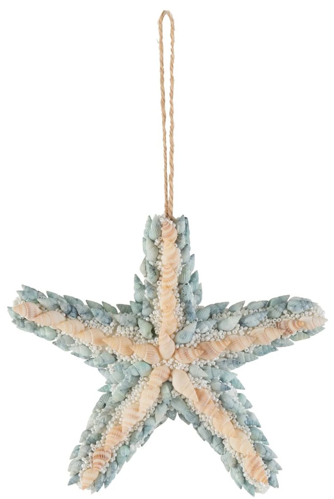 Závesná dekoratívne hviezdica z mušličiek - 16 * 4 * 26,5 cm