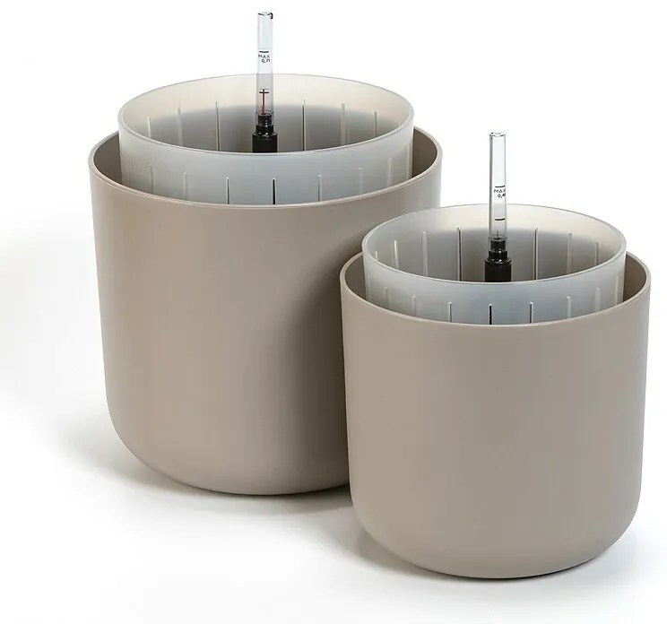 Plastia Samozavlažovací kvetináč Tolita Air hnedý, priemer 19 cm, pr. 19 cm