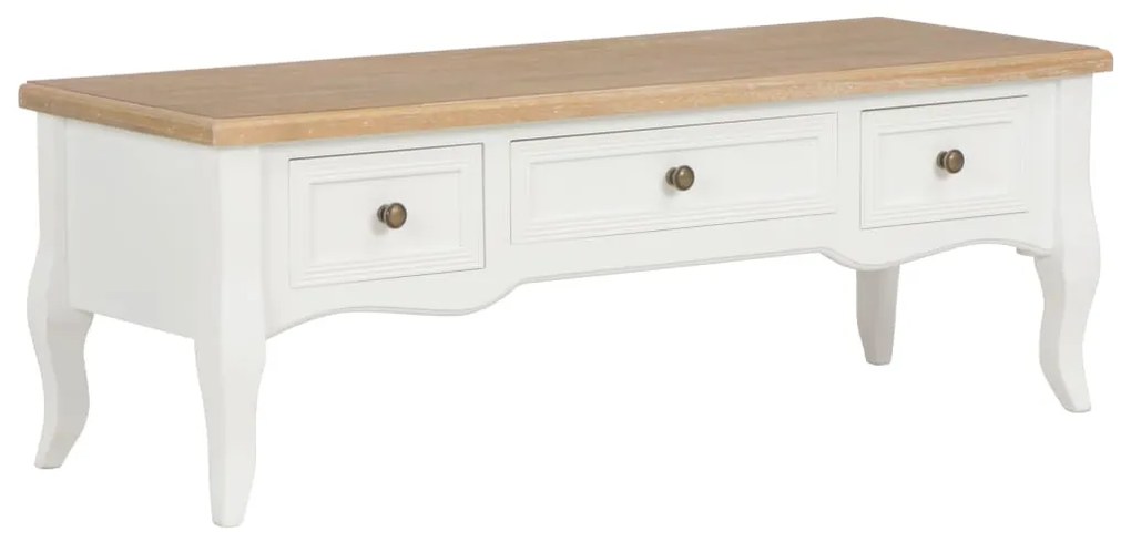 vidaXL TV stolík biely 100x35x35 cm drevený