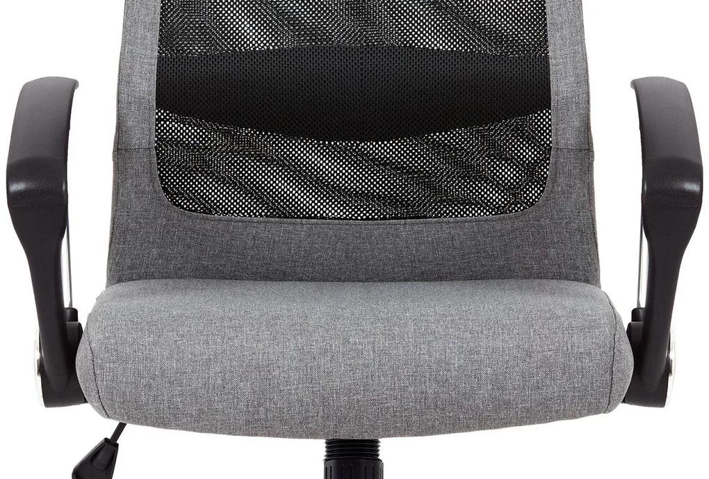 Autronic -  Kancelárska stolička KA-V206 GREY, sivá látka a čierna sieťovina MESH
