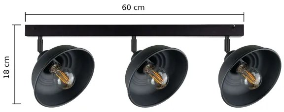 Bodové svietidlo FAUN 3xE27/60W/230V čierna