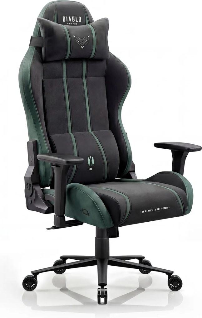 Látková herná stolička Normal Size, čierno-zelená: Diablo X-One 2.0 Forest Green