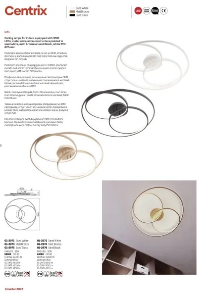 Redo 01-2973 - LED Stropné svietidlo CENTRIX LED/92W/230V bronzová