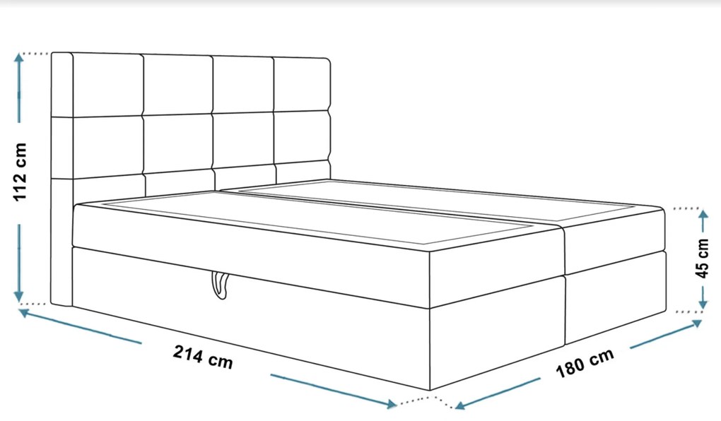 PROXIMA.store - Kontinentálna boxspring posteľ NIKKI ROZMER: 180 x 200 cm, TYP MATRACA: BONELLOVÉ PRUŽINY, VRCHNÝ MATRAC (TOPPER): BEZ TOPPERU