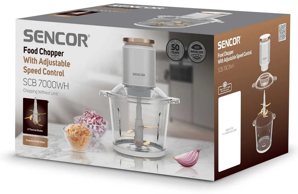 Sencor SCB 7000WH sekáč na potraviny, biela