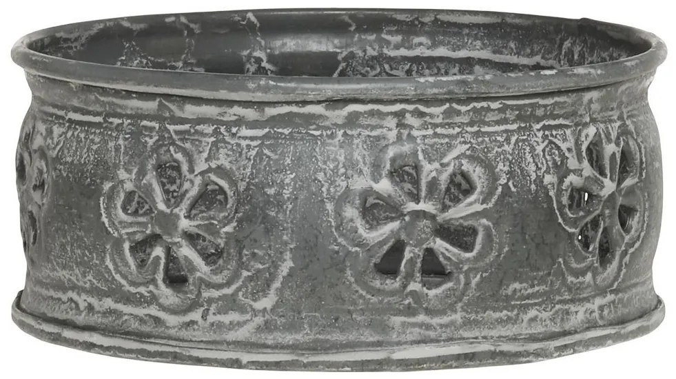 Zinkový antik kovový svietnik na valcovú sviečku - Ø 13*6 cm