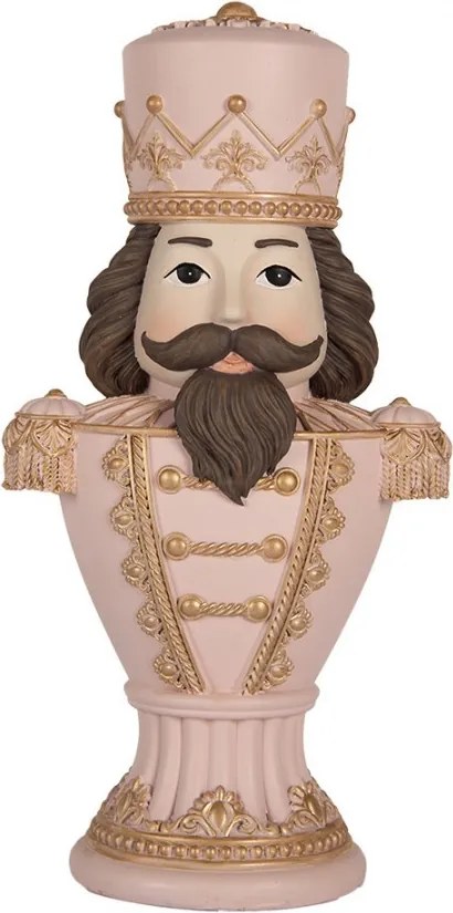 Ružová dekorácia busta Luskáčik Nutcracker - 16*10*30 cm
