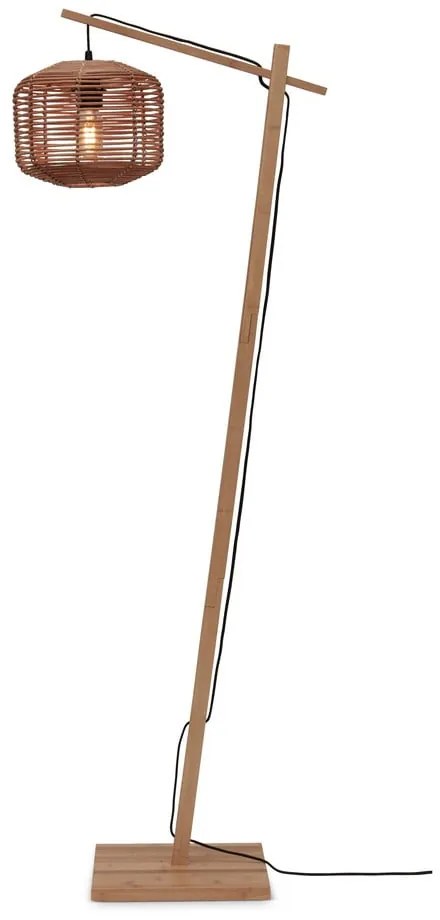 Stojacia lampa s ratanovým tienidlom v prírodnej farbe (výška 150 cm) Tanami – Good&amp;Mojo