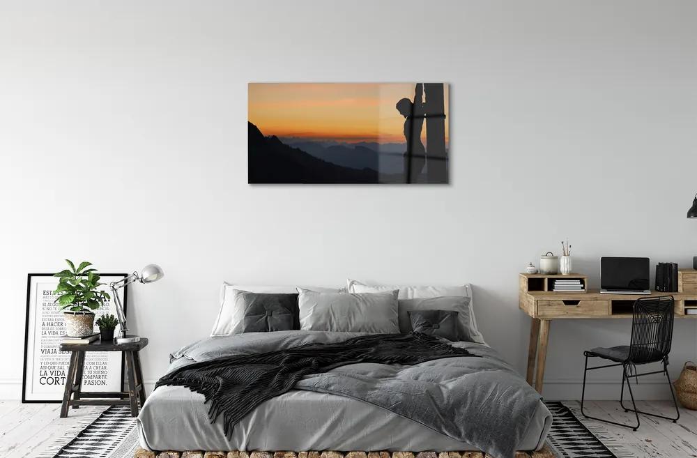 Obraz na akrylátovom skle Ježiš ukrižovaný slnko 100x50 cm