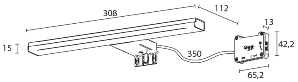 Sapho Sapho, FELINA LED svietidlo, 8W, 308x15x112mm, chróm, FE030