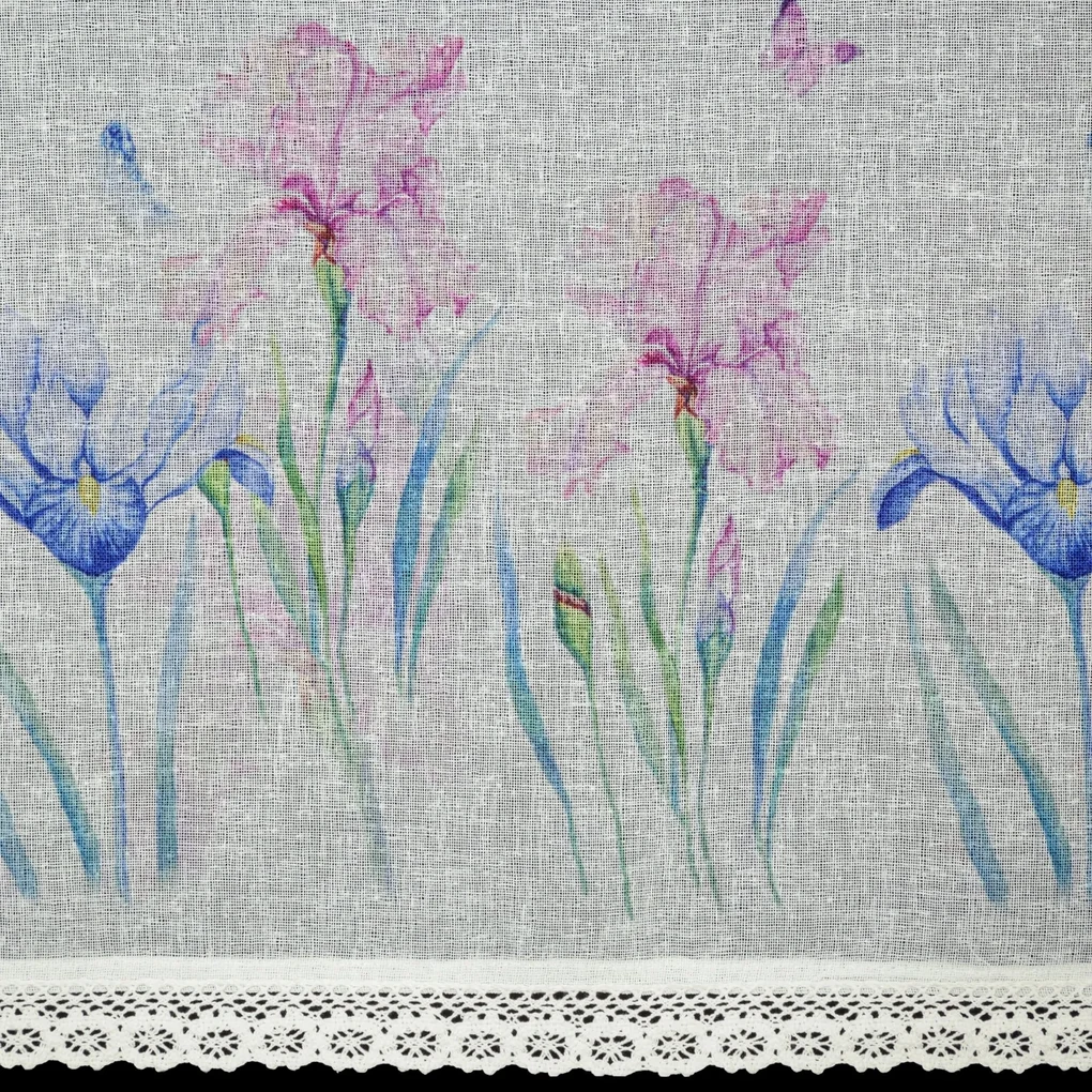 KRÁTKA ZÁCLONA NA PÁSKE DOLOREZ 150X60 CM KVETY
