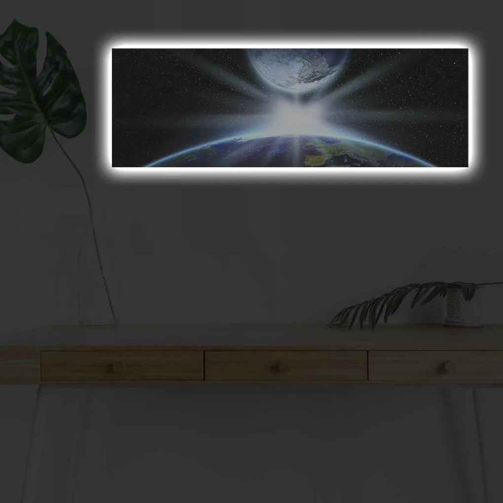 Obraz s LED osvetlením ZÁBLESK VO VESMÍRE 30 x 90 cm