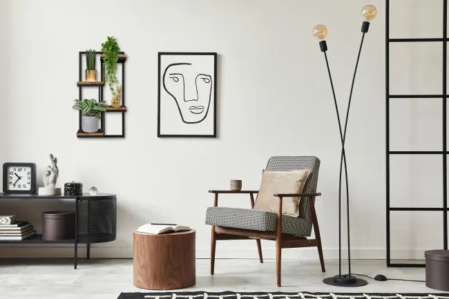 Nástenný stojan na kvety HAGART RUSTIC čierny