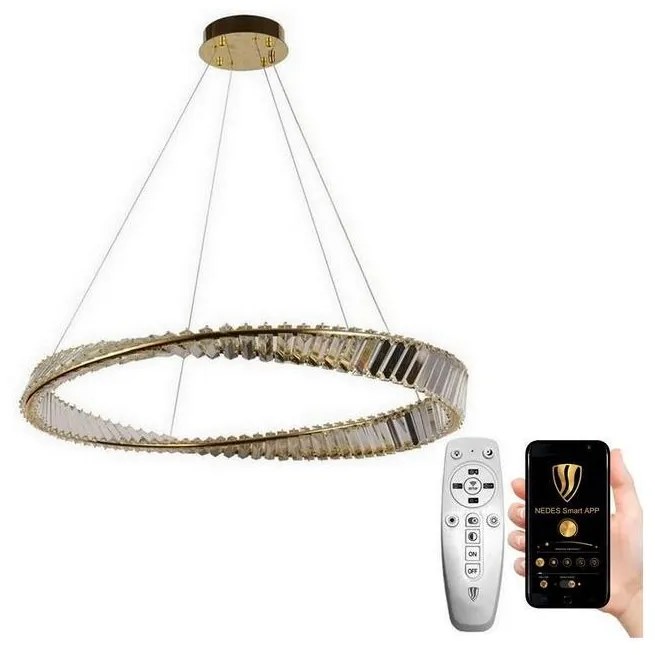 NEDES LED Stmievateľný krištáľový luster na lanku LED/50W/230V + diaľkové ovládanie ND3605