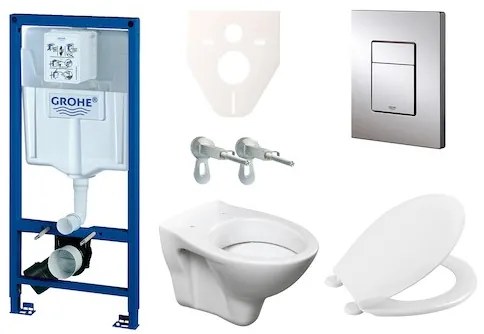 Cenovo zvýhodnený závesný WC set GROHE do ľahkých stien / predstenová montáž + WC Ceramia S-Line Pro 38528SET-KR