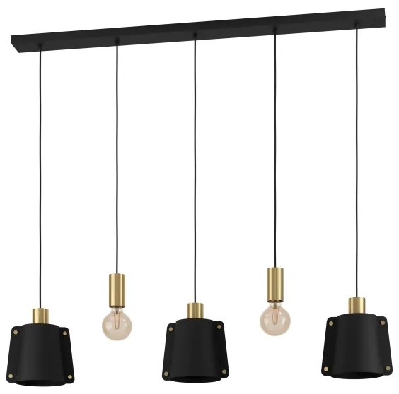 Eglo 390115 - Luster na lanku MAJAGUA 5xE27/40W/230V čierna/zlatá