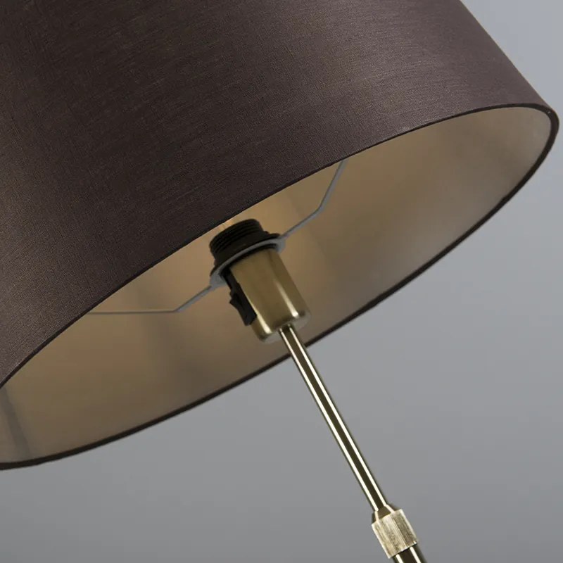Stojaca lampa zlatá/mosadzná s hnedým tienidlom 45 cm nastaviteľná - Parte