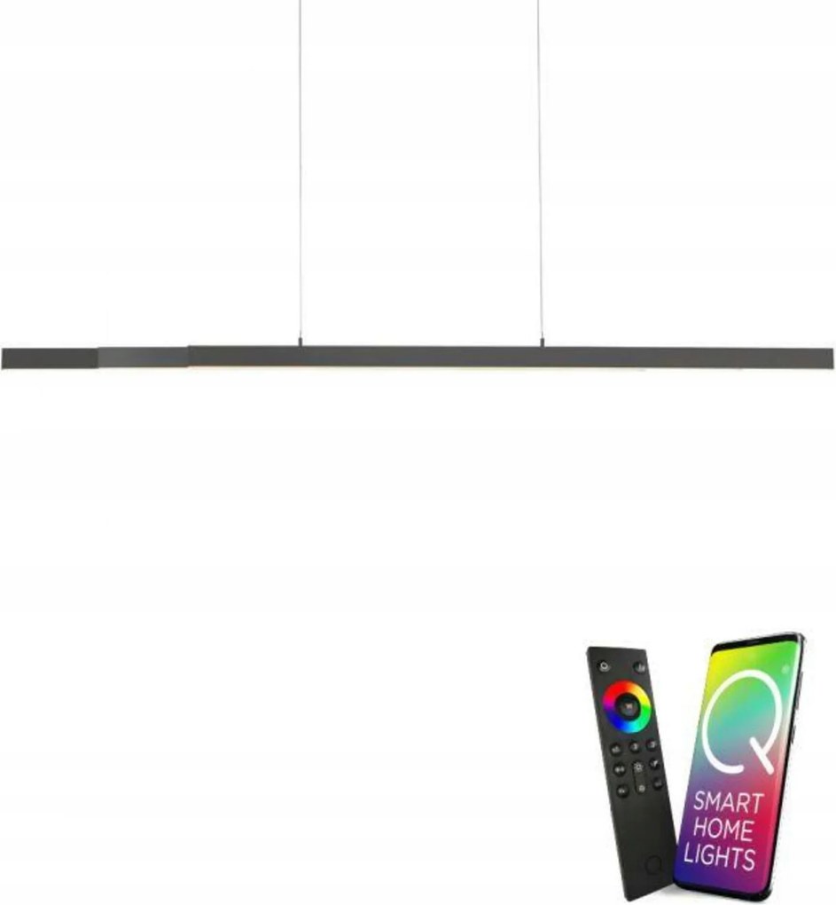 Paul Neuhaus Q-arian Led závesné svietidlo ZigBee Rgb Cct 179 cm antracit