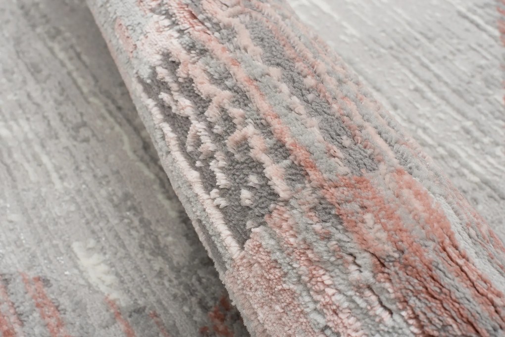 TA Koberec E455A SVETLO SIVÁ/TMAVORUŽOVÁ ASTHANE Rozmer: 120x170 cm