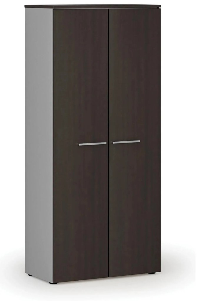 Šatníková skriňa s výsuvom PRIMO GRAY, 800 x 420 x 1781 mm, sivá/wenge