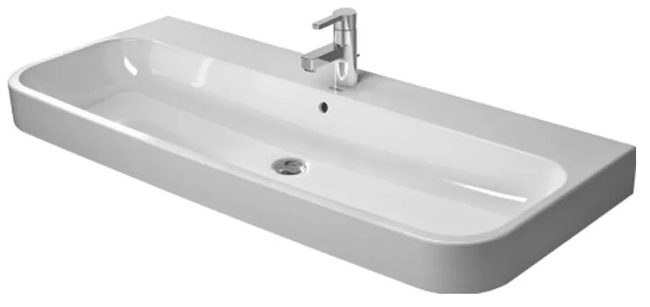 Duravit Happy D.2 - Umývadlo do nábytku, 1 otvor pre armatúru prepichnutý, 1200 x 505 mm, biele 2318120000