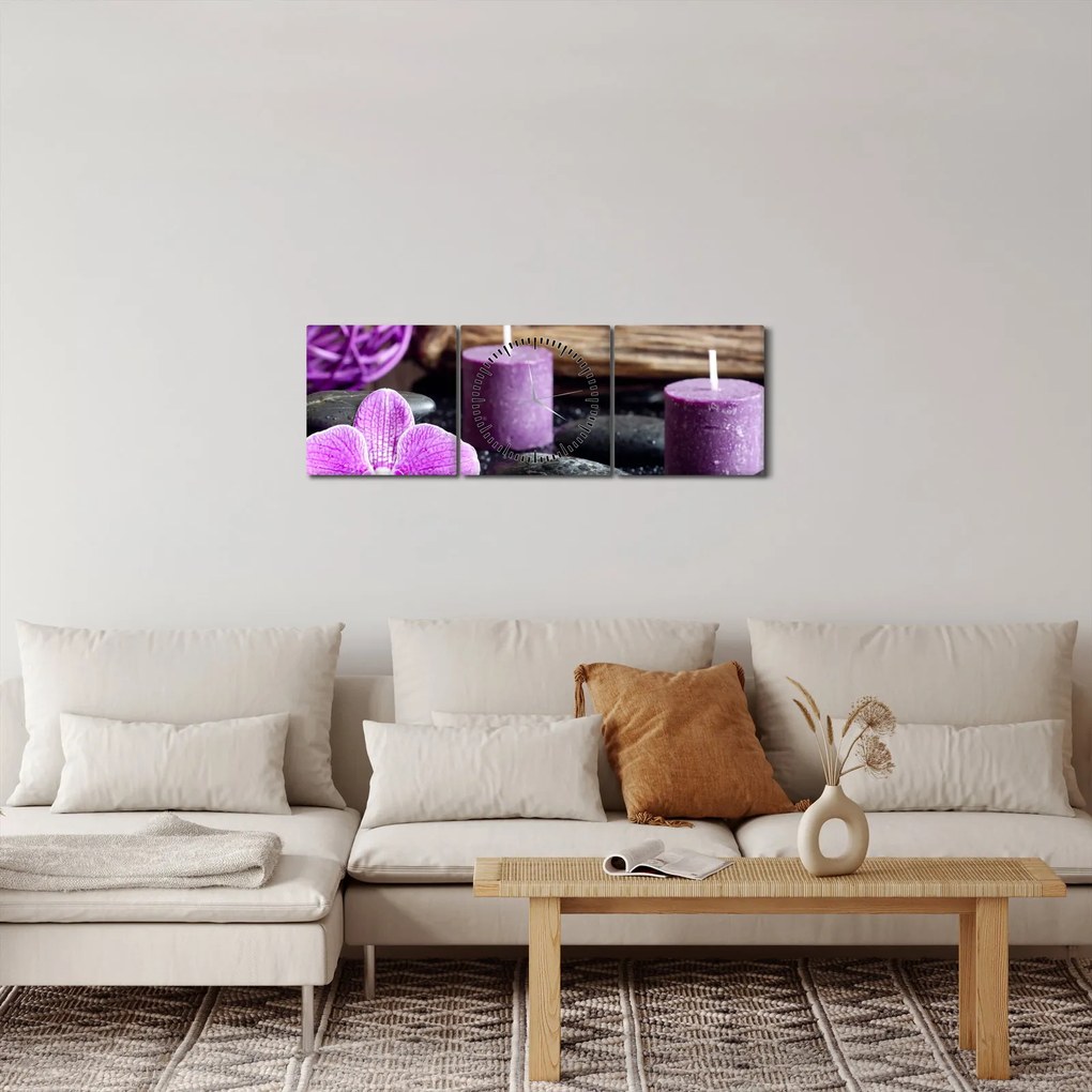 Obraz - Relaxácia (s hodinami) (90x30 cm)