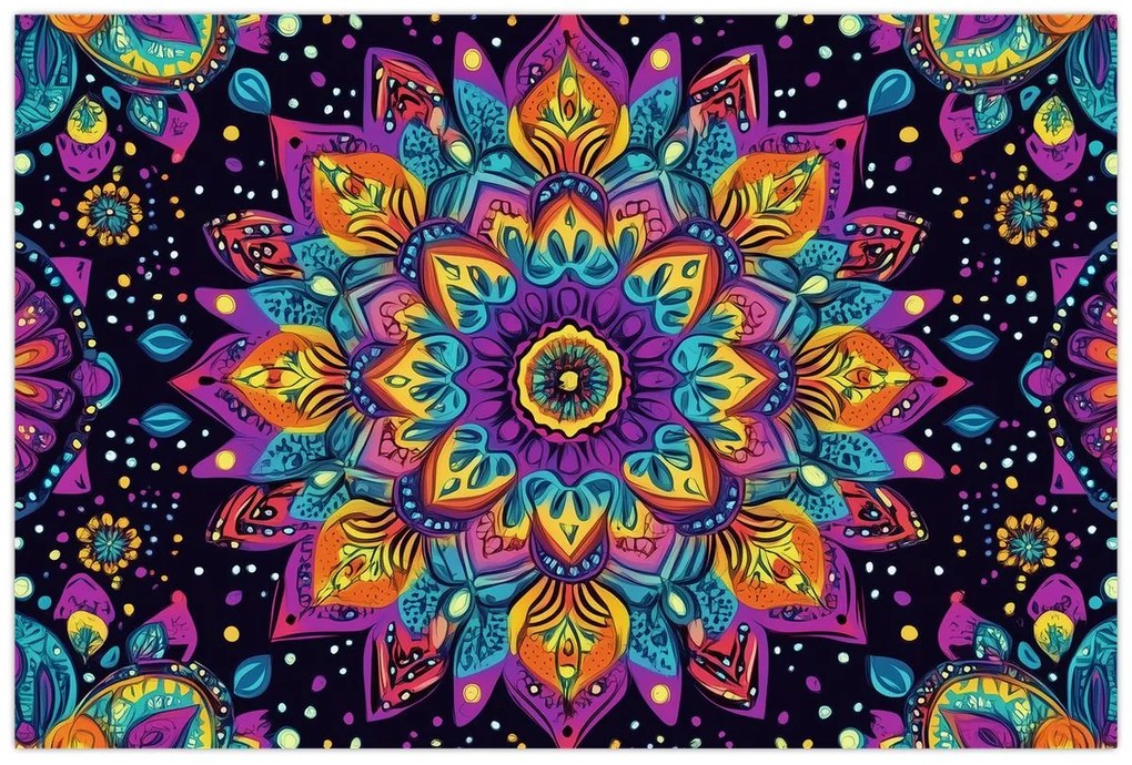 Obraz - Kaleidoskopická mandala (90x60 cm)