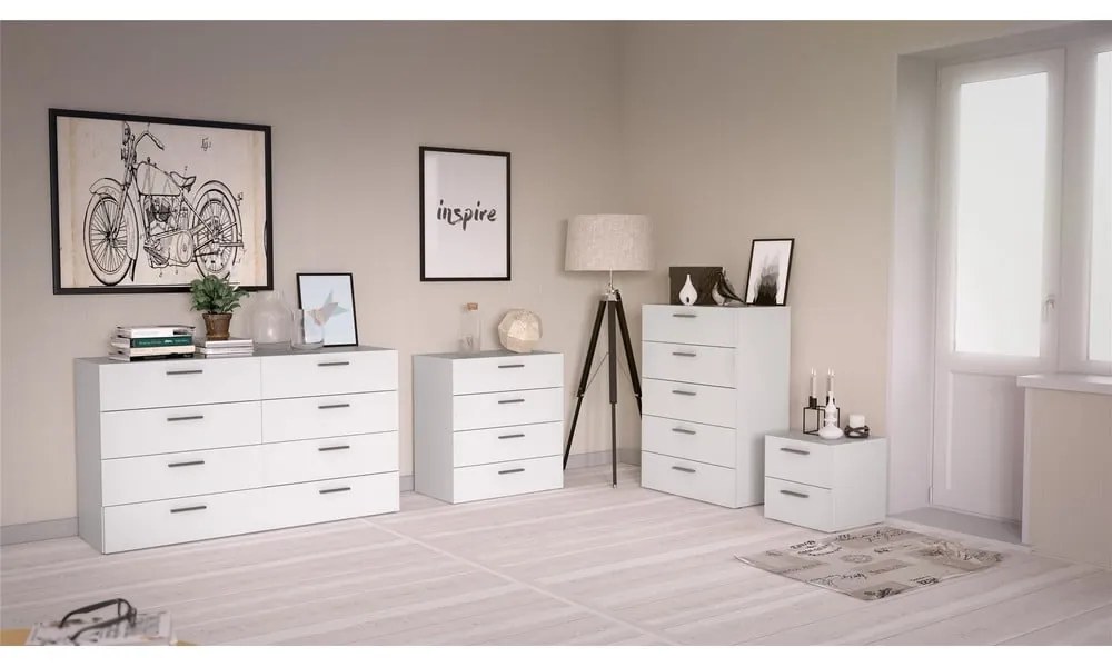 Biely nočný stolík Pepe - Tvilum