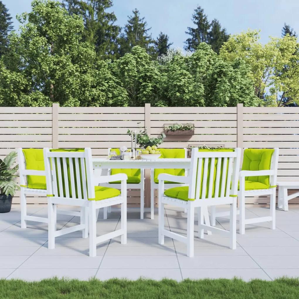 Podložky na záhradné stoličky 6 ks, jasnozelené 100x50x7 cm
