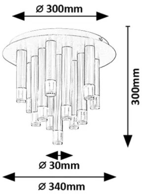 Rabalux 71354 - Stropné svietidlo RAMIRA 13xG9/5W/230V čierna