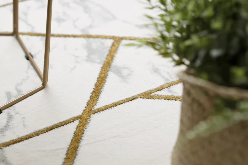 Dywany Łuszczów, Kusový koberec Emerald geometric 1012 cream and gold, 180x270, biela, kancelária