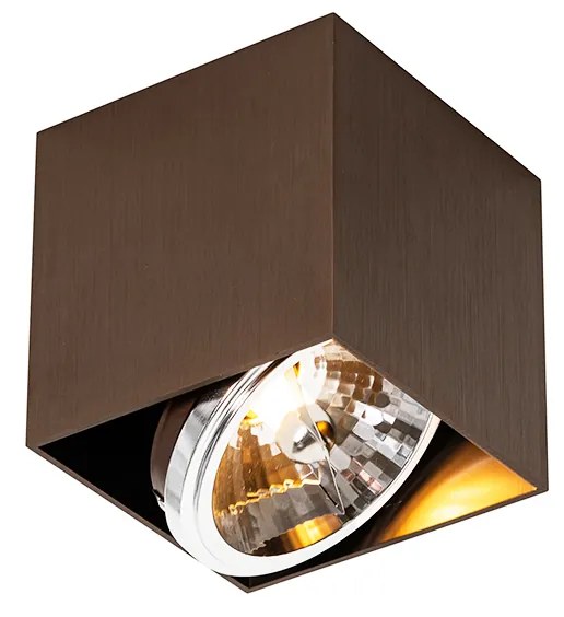 Dizajnové bodové svetlo tmavo bronzové štvorcové otočné a naklápateľné - Box