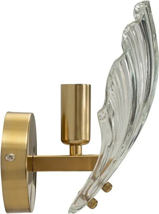 Sklenené nástenné svietidlo v zlatej farbe Da Muro Shell – Mauro Ferretti